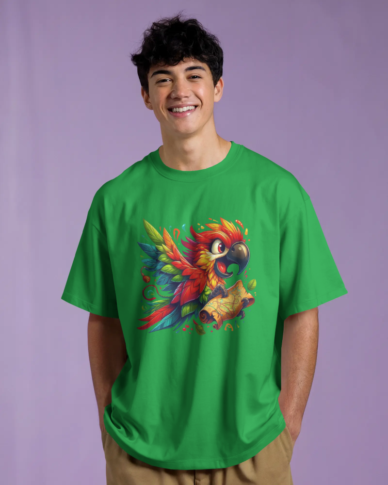 Treasure Parrot Tee - Oversized T-shirt