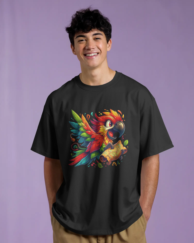 Treasure Parrot Tee - Oversized T-shirt